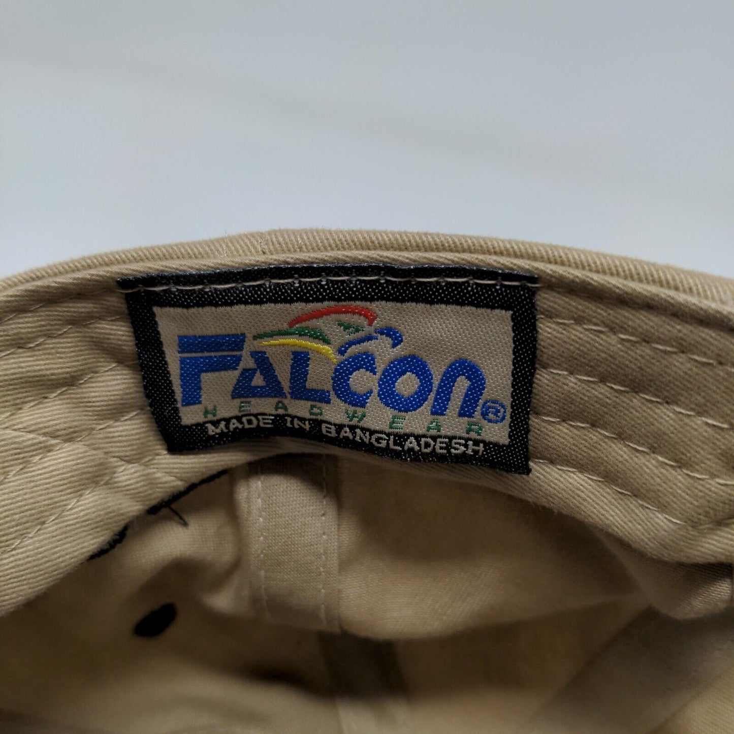Falcon Men's MacDonald Machinery Case Slideback Hat Tan Adjustable Embroidered