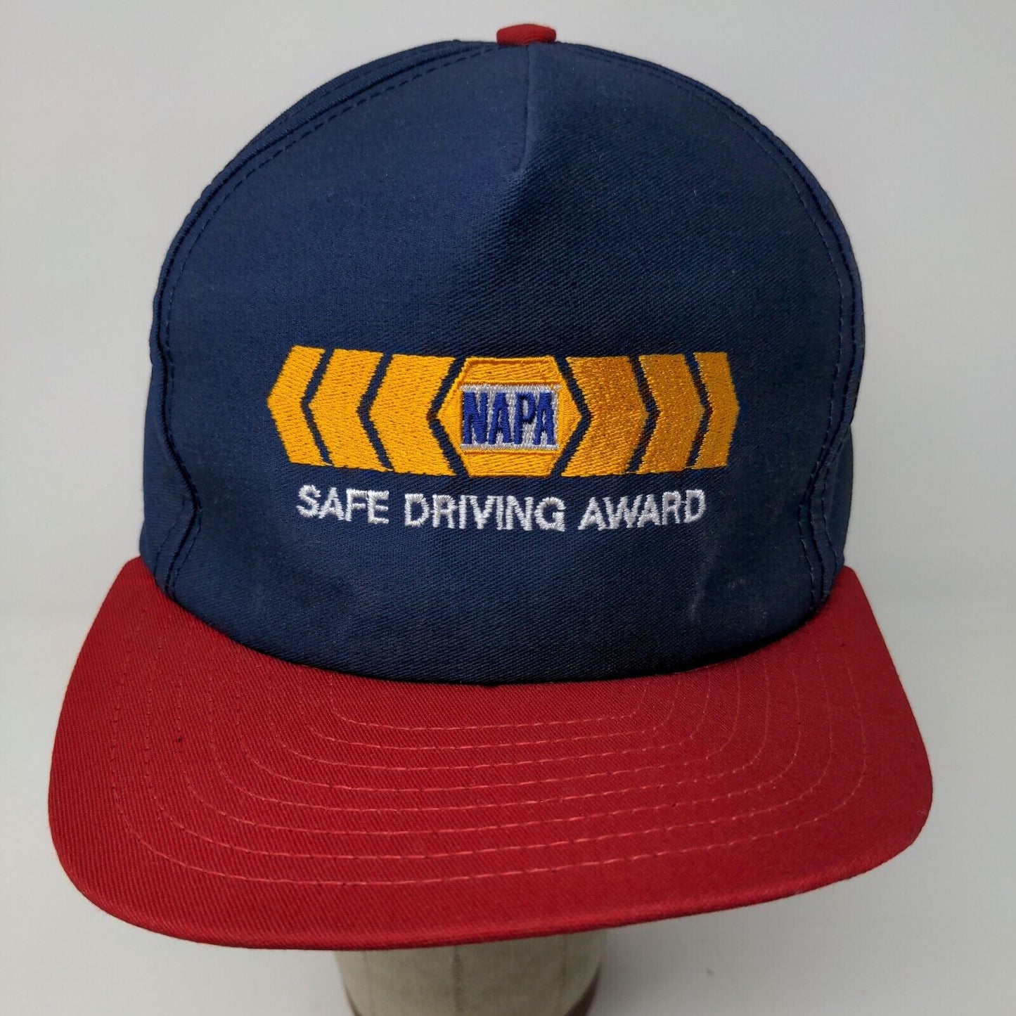 NAPA Safe Driving Award Snapback Hat Blue Red Adjustable Vintage Made USA
