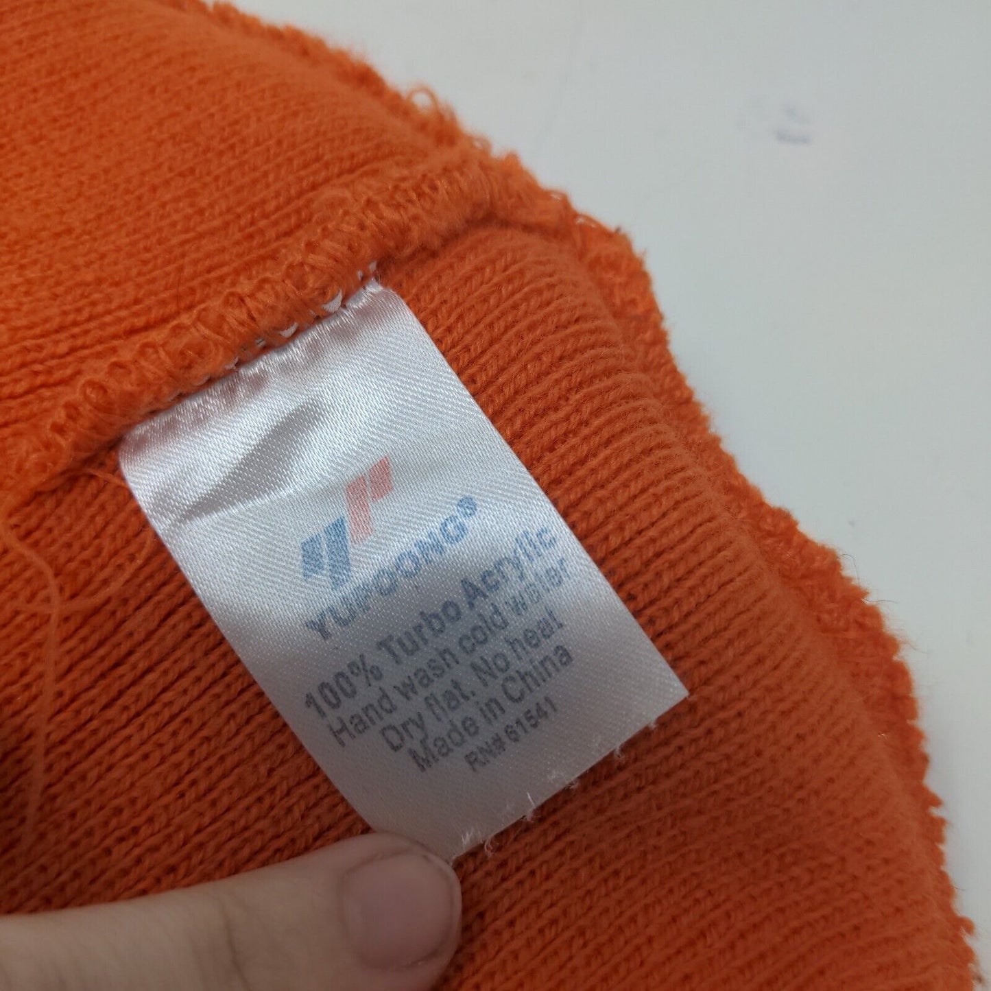 Yupoong Men's Knit Beanie Hat Orange Chicago Bears Embroidered Logo