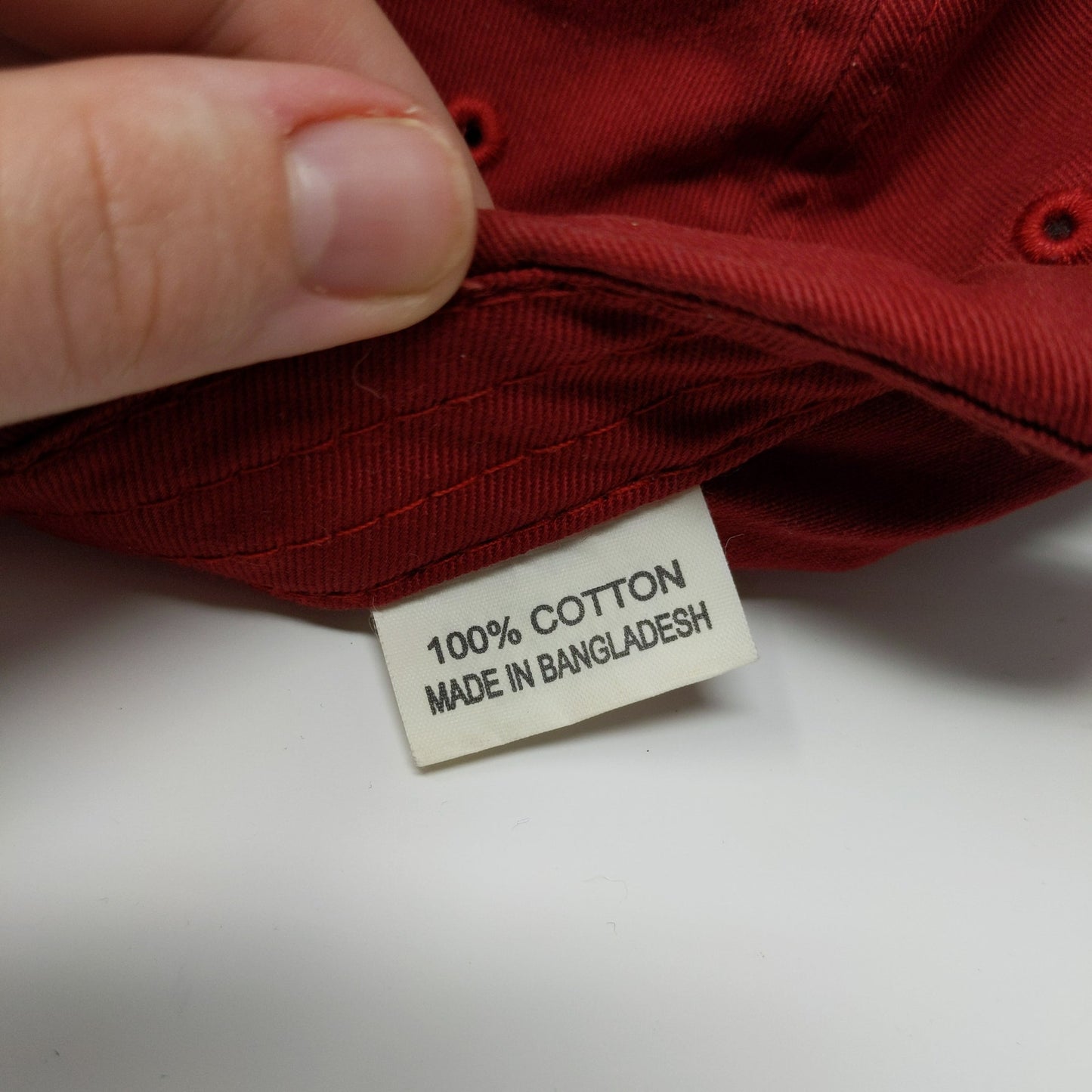 Unbranded Men's 100% Cotton Slideback Hat Embroidered IB Logo Red