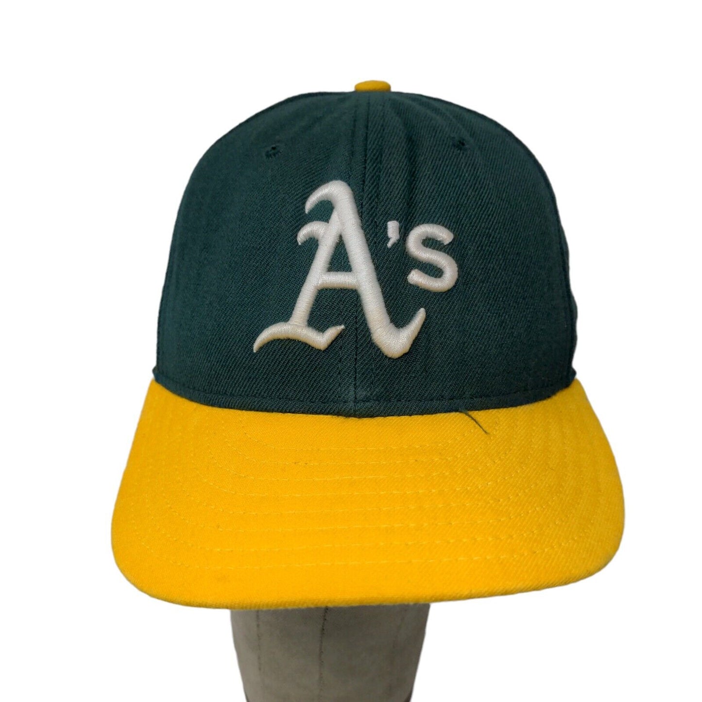 Oakland Athletics Hat Green and Yellow New Era Brand Fitted 6 7/8