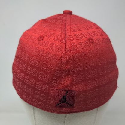 Nike Air Jordan Boy's Fitted Hat Red Embroidered 23 Jumpman Logo All Over Print