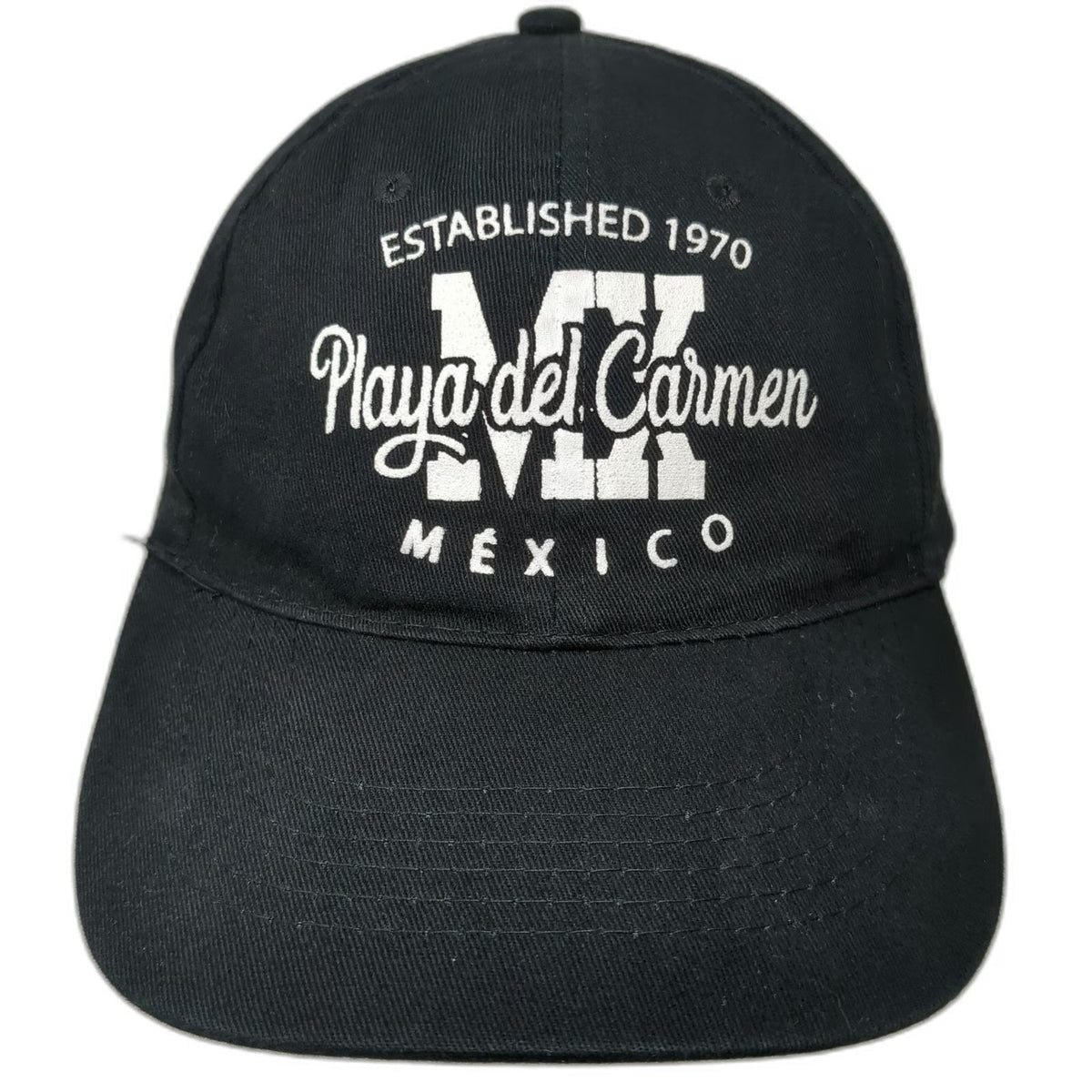 DKPS Baseball Cap Black One Size Playa del Carmen Mexico Strapback Cotton Hat