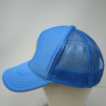 Otto Young Life Trucker Hat Blue One Size Mesh Snapback Patch Rope Detail