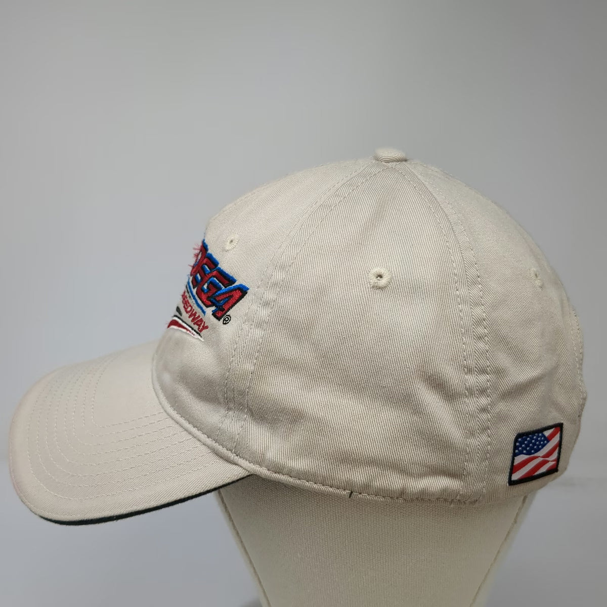 ISC Talladega Superspeedway Hat Beige One Size Baseball Cap American Flag Racing