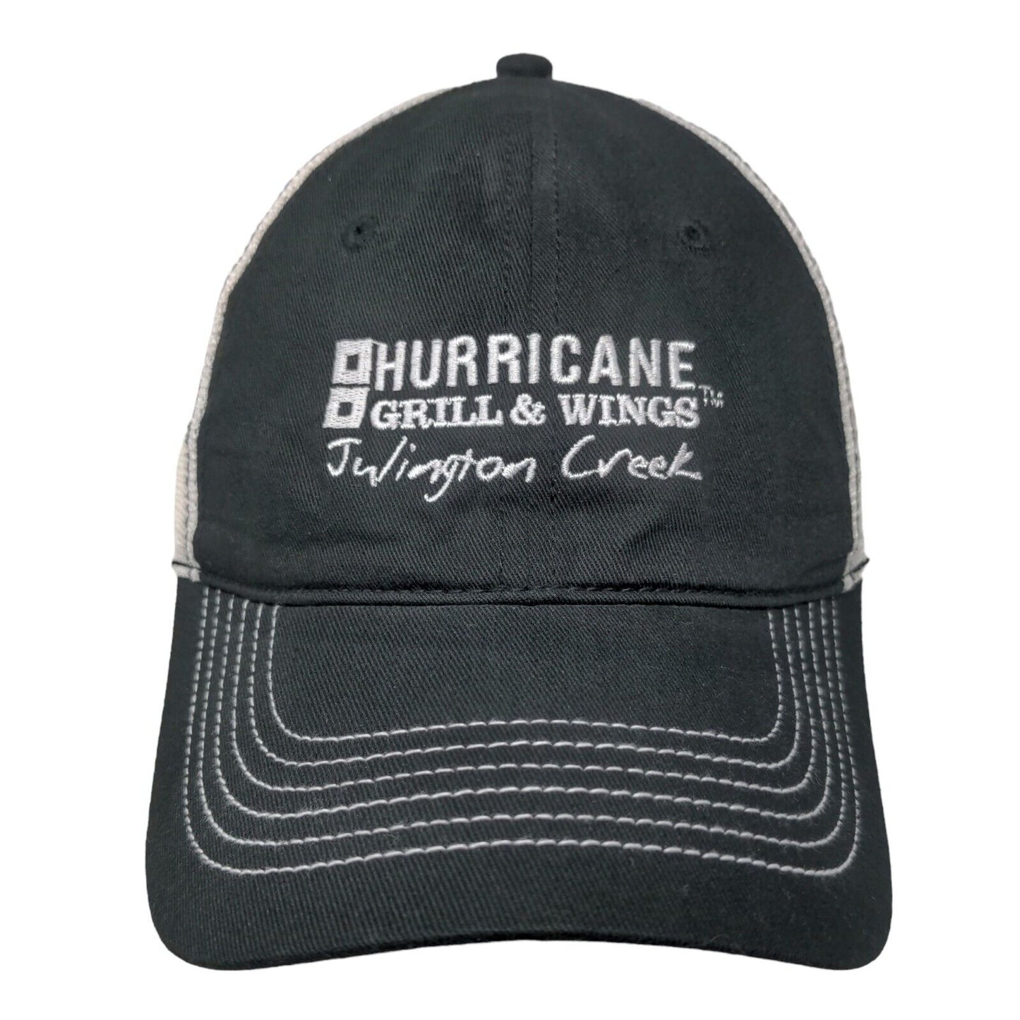 Hurricane Grill & Wings Julington Creek Strapback Trucker Hat Black OS Mesh Back