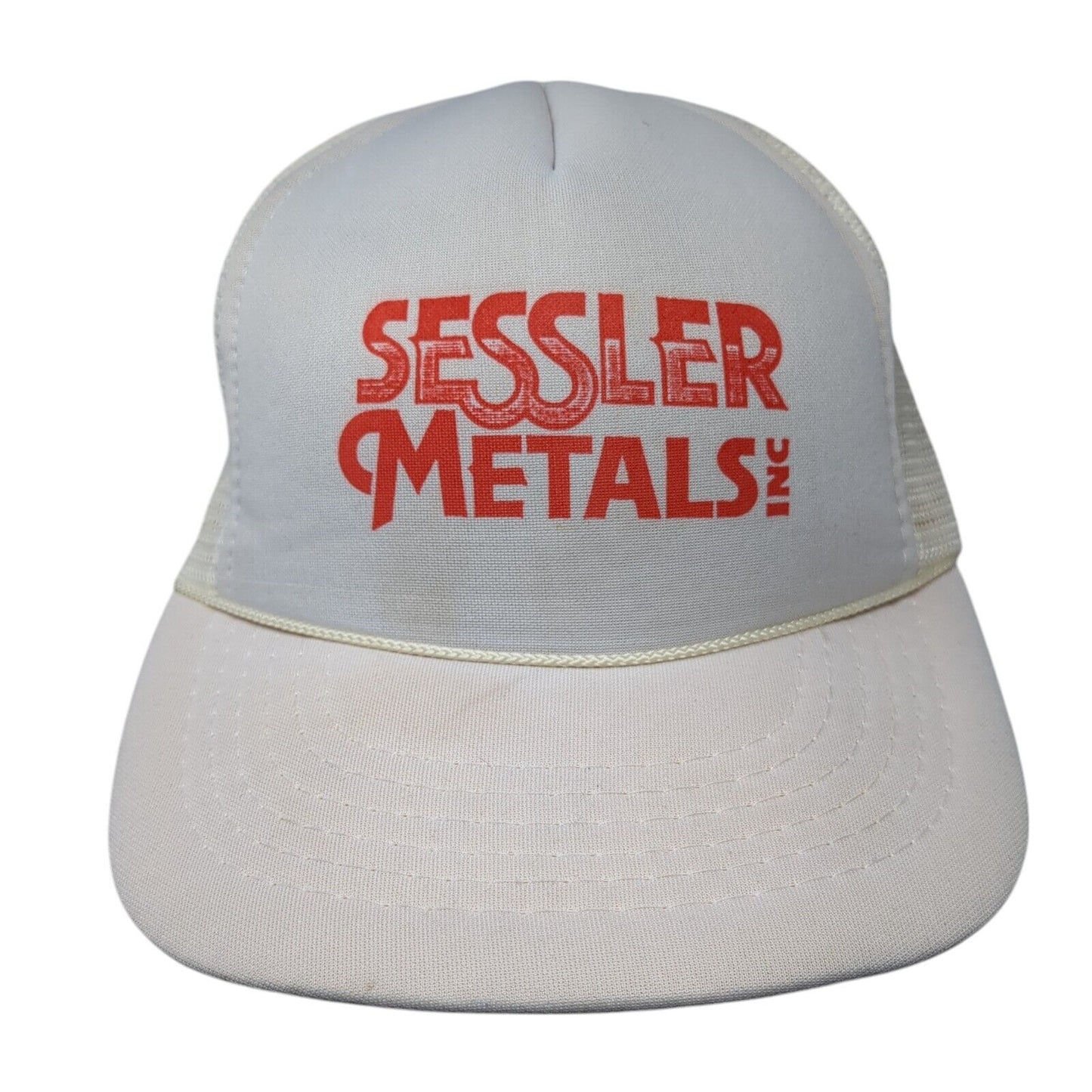 Sessler Metals Inc. Snapback Rope Trucker Hat White One Size Mesh Back