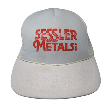 Sessler Metals Inc. Snapback Rope Trucker Hat White One Size Mesh Back