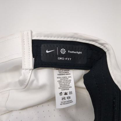 Nike Strapback Hat White One Size Adjustable Breathable Featherlight Dri-Fit