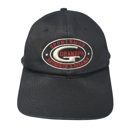 Sportsman Grandpa Snapback Hat Black One Size Adjustable Embroidered