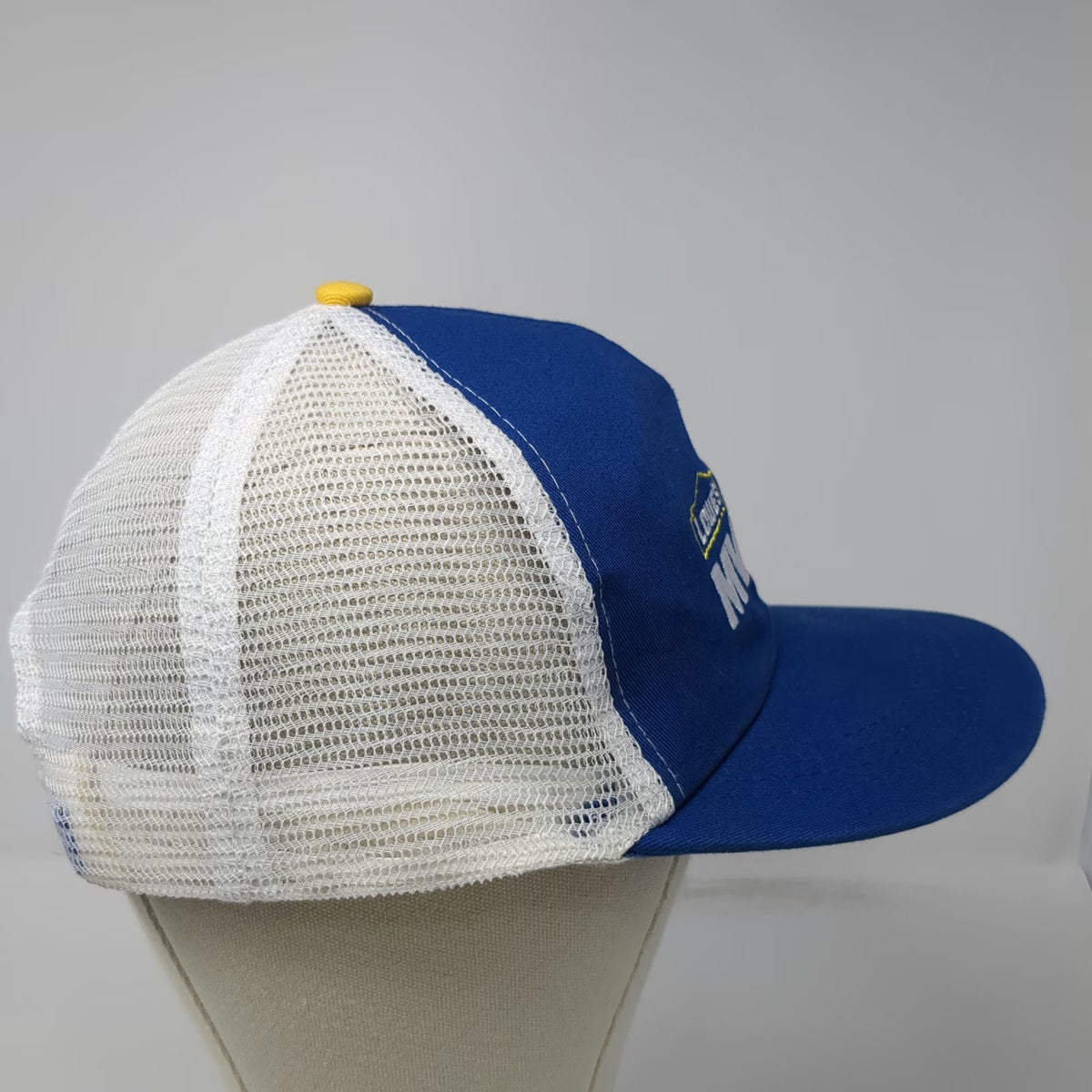 Lowe's MVPs Trucker Hat Blue White Yellow One Size Mesh Snapback Embroidered