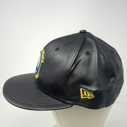 New Era NBA Golden State Warriors Black 7 1/2 Hat Fitted Vegan Leather 59FIFTY