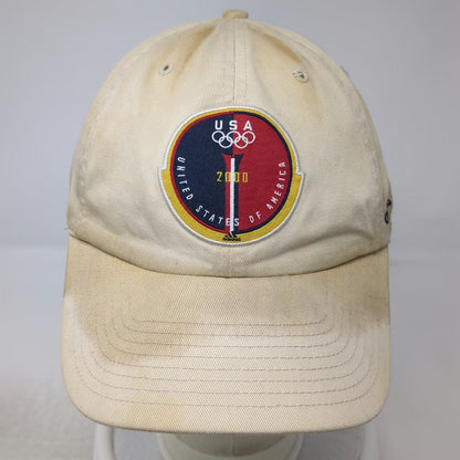adidas Baseball Cap Beige 2000 USA Olympic Team Sydney Strapback Hat Vintage