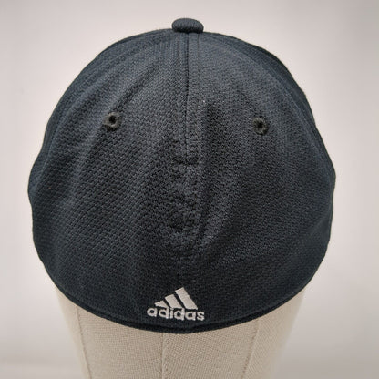Adidas Fitted Hat Black Size L/XL A-Flex Embroidered Vented Holes 6 Panel