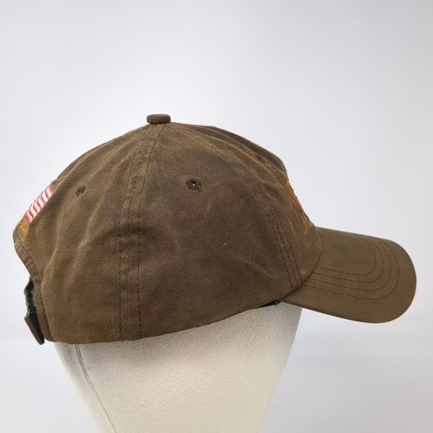 Imperial Pentax Sport Optics Brown Baseball Cap Hat One Size USA Flag Adjustable