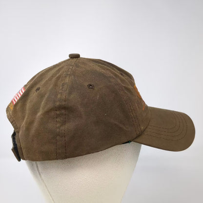 Imperial Pentax Sport Optics Brown Baseball Cap Hat One Size USA Flag Adjustable