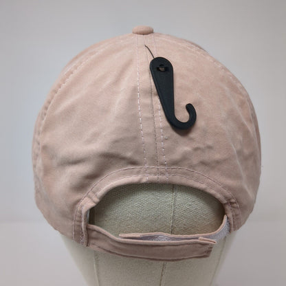 Off Duty Strapback Hat Pink OSFA Adjustable Embroidered Solid 6 Panel