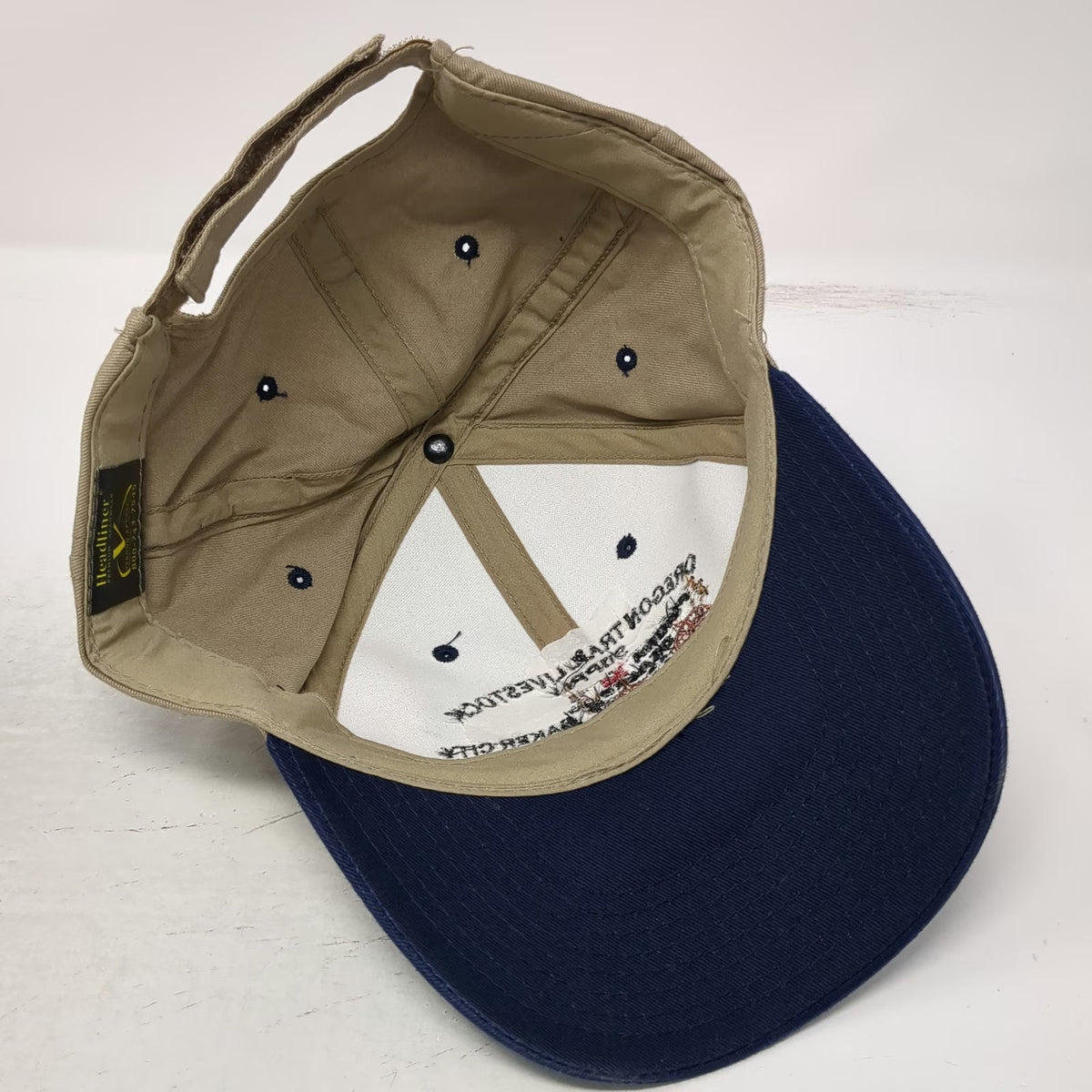 Headliner Baseball Cap Beige Blue One Size Purina Dealer Oregon Trail Supply Hat