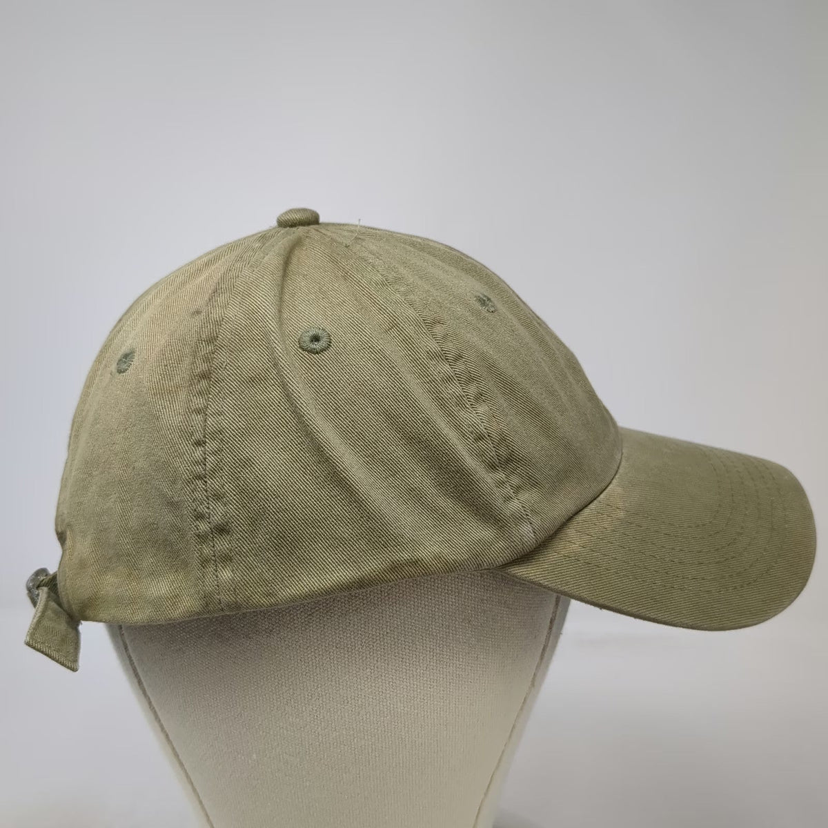 H&M Baseball Cap Green One Size Slideback Adjustable Cotton Solid Blank Hat