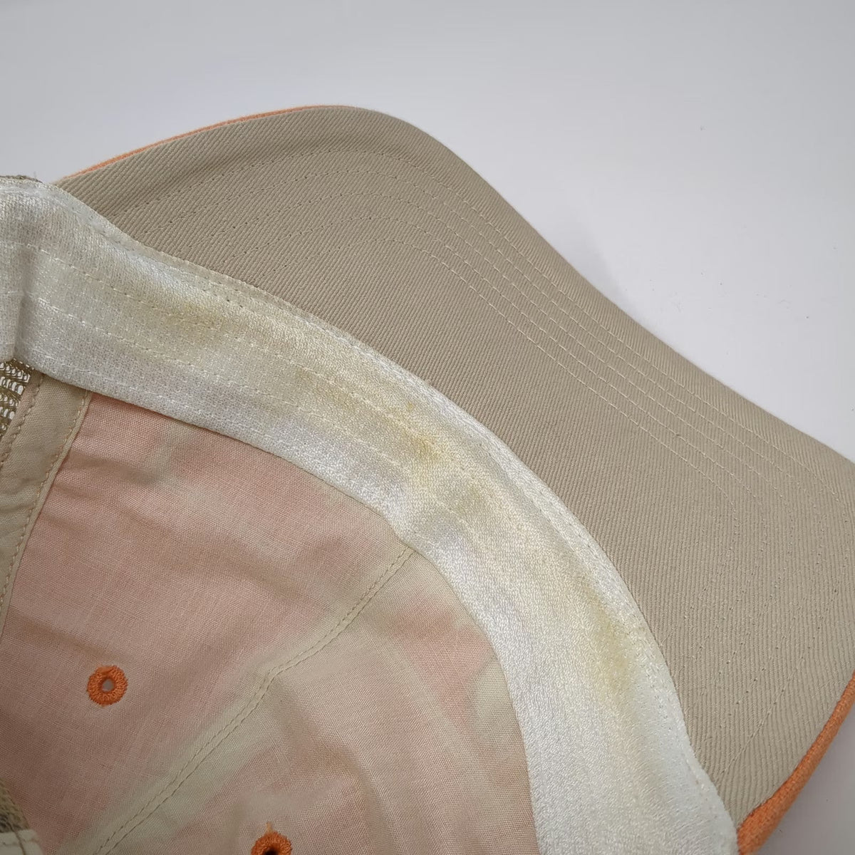 Carhartt Baseball Cap Orange One Size Mesh Back Strapback Frayed Patch Hat