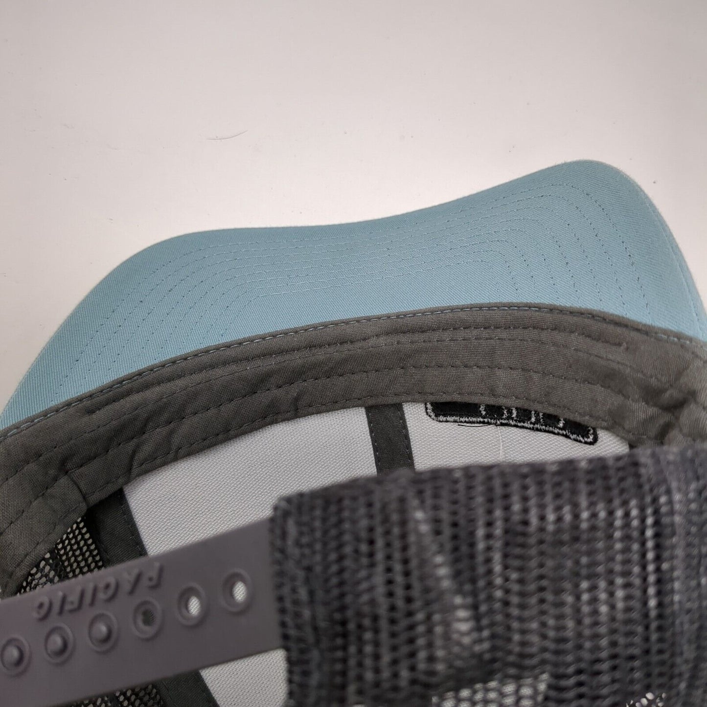 Pacific Headwear Snapback Trucker Hat Blue OS Adjustable Embroidered Mesh Back