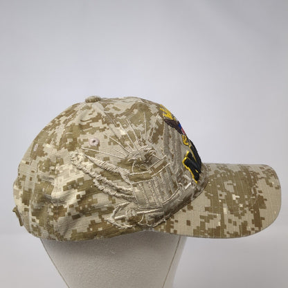 US Navy Eagle Strapback Hat Digital Camo One Size Adjustable Cursedi