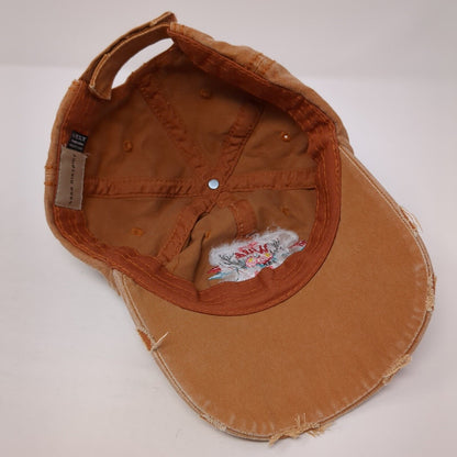Stay Wild My Child Strapback Hat Brown OS Adjustable Distressed 4350 District