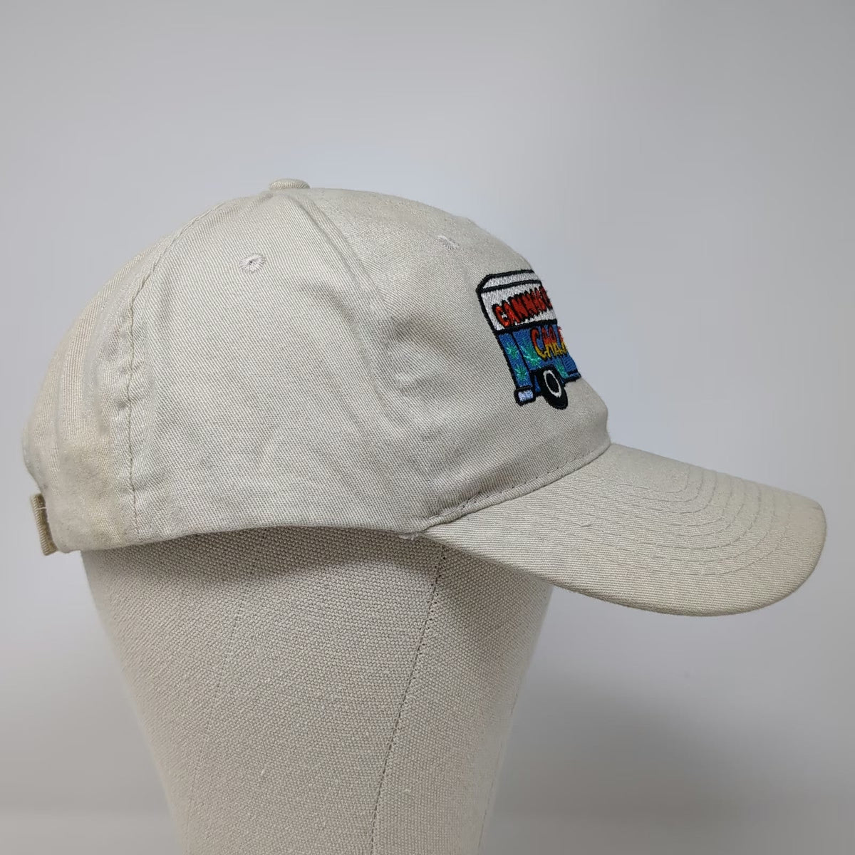 Hit Wear Cannabis Caravan Van Embroidered Beige Baseball Cap One Size Strapback