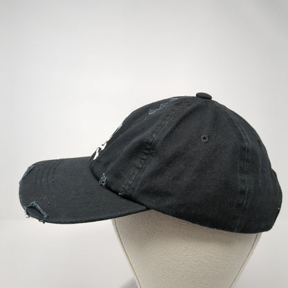 Skull Bones Women's Slideback Hat Black OS Adjustable Embroidered Distressed