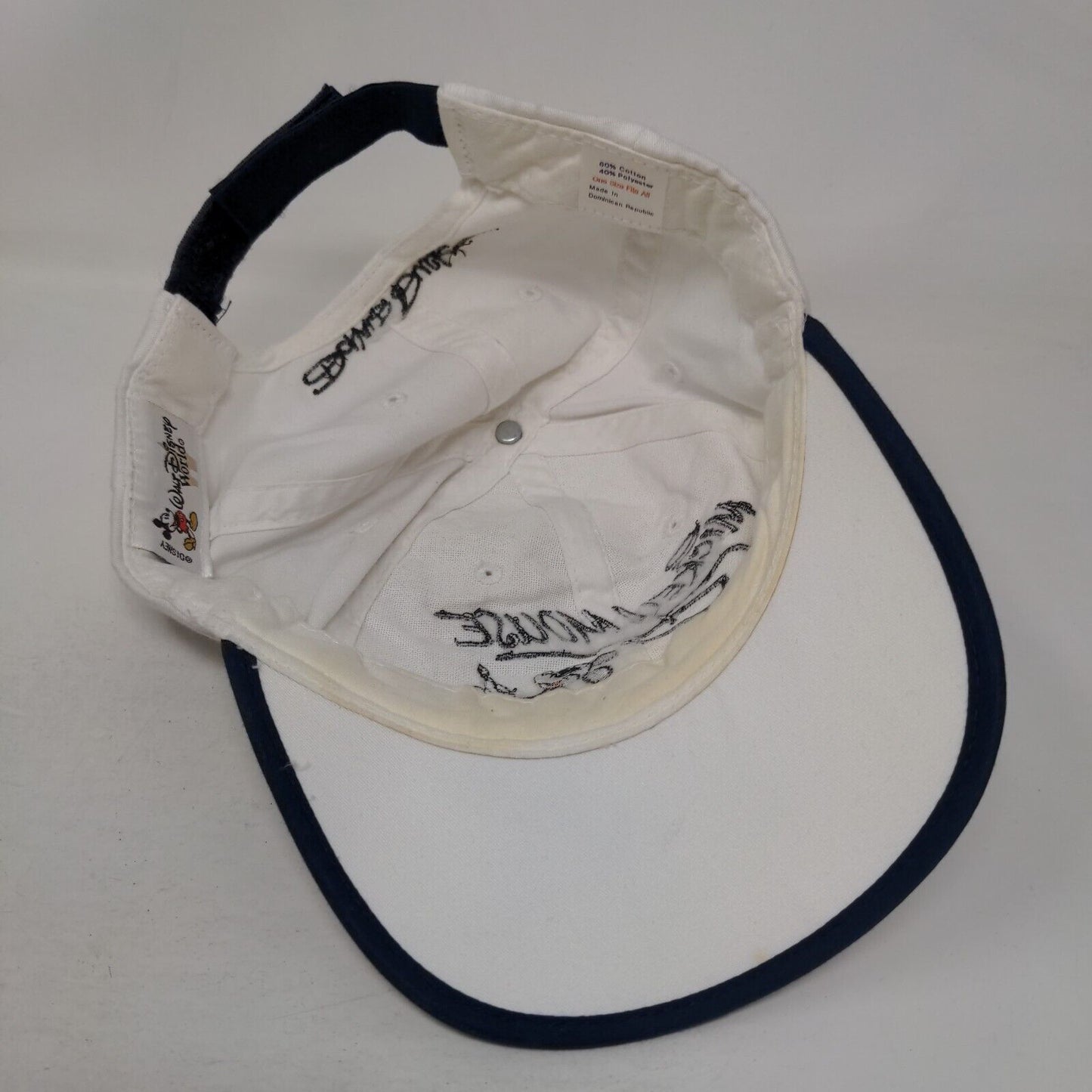 Mickey Mouse Pluto Goofy Minnie Mouse Donald Duck Strapback Hat White OSFA
