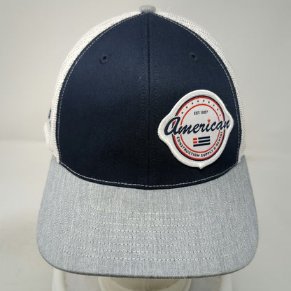 Richardson Trucker Hat Blue One Size American Construction Supply Demo Day Mesh