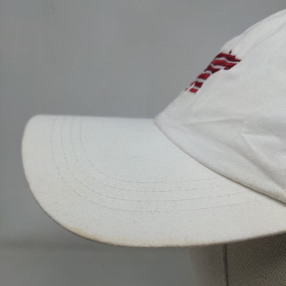 American Flag Bear Strapback Hat White Classic Cut Embroidered Ahead