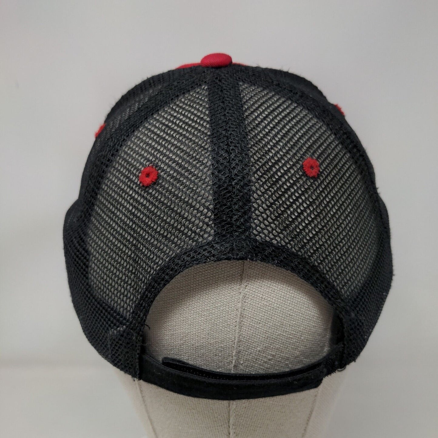 MAC Tools Men's Strapback Mesh Back Trucker Hat Red Black OSFM Embroidered Logo