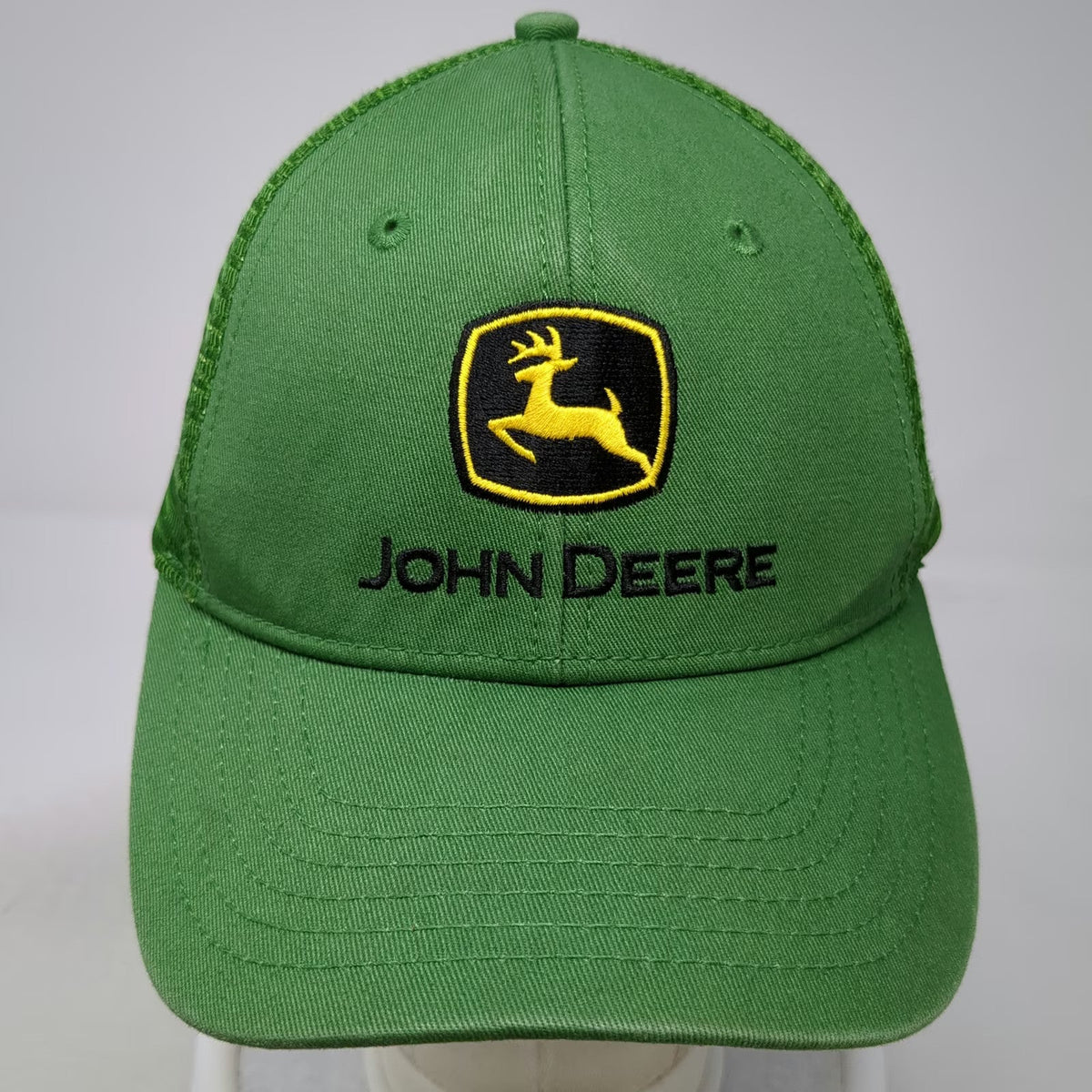 John Deere Trucker Hat Green One Size Mesh Snapback Agriculture Farm Logo Hat