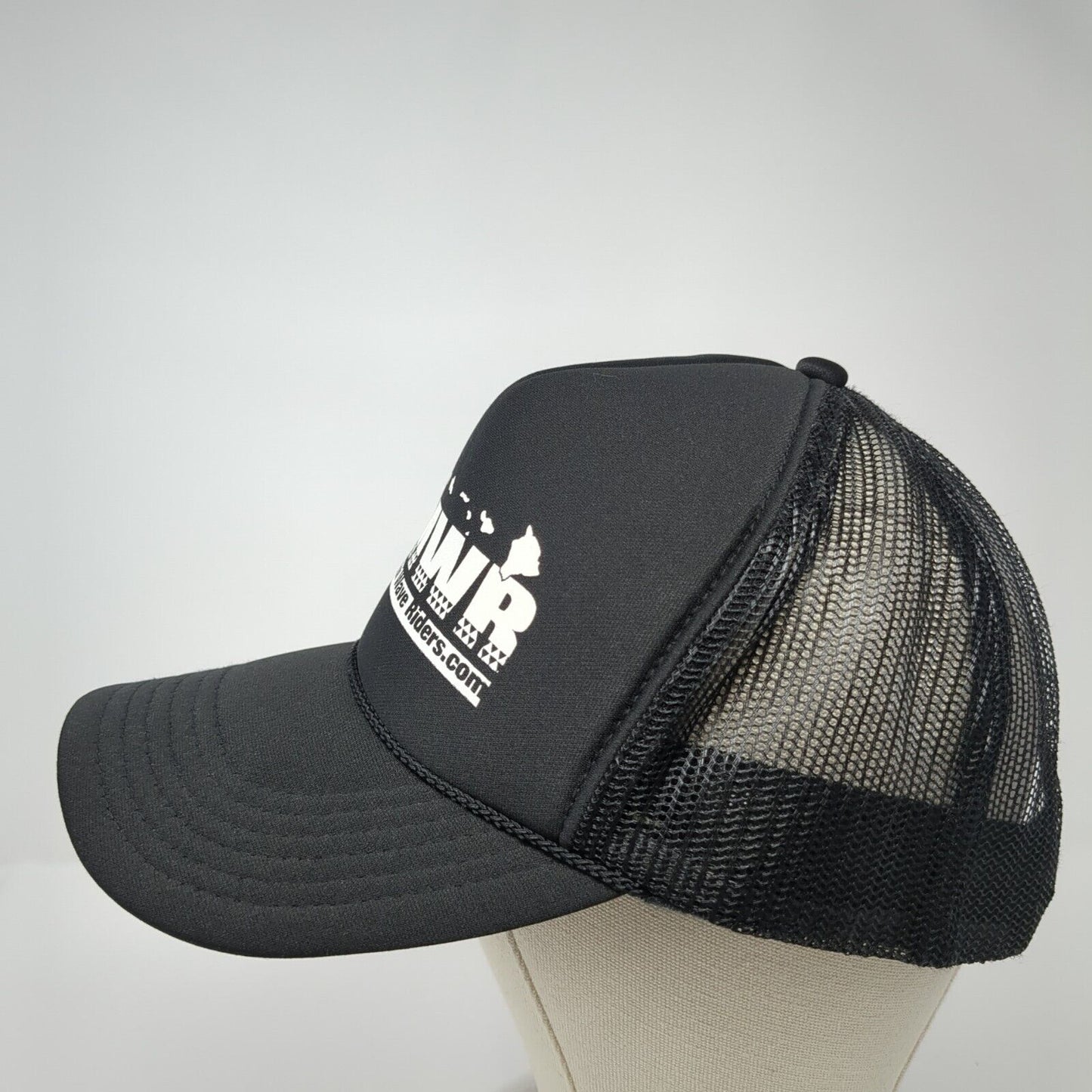 Maui Wave Riders Snapback Rope Trucker Hat Black One Size Mesh Back