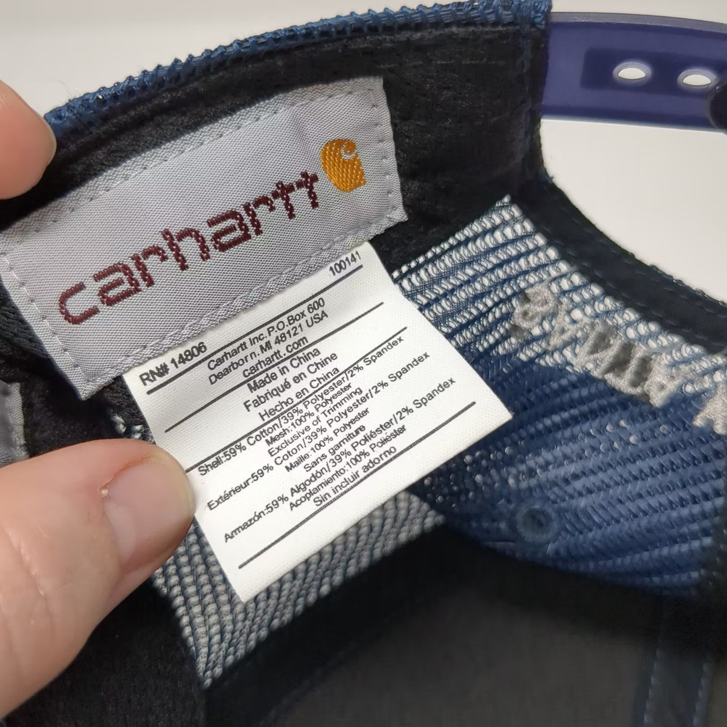 Carhartt Trucker Hat Blue OS Santa Ynez Valley Vineyard Patch Mesh Snapback