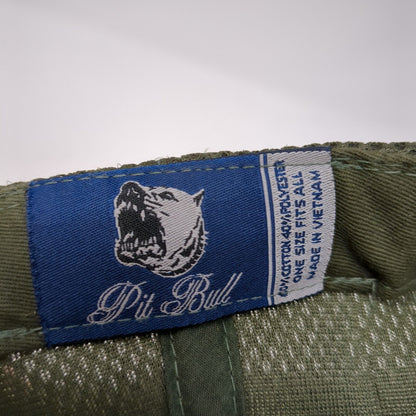 USA Flag Snapback Trucker Hat Green OS Adjustable Embroidered Patriotic Pit Bull