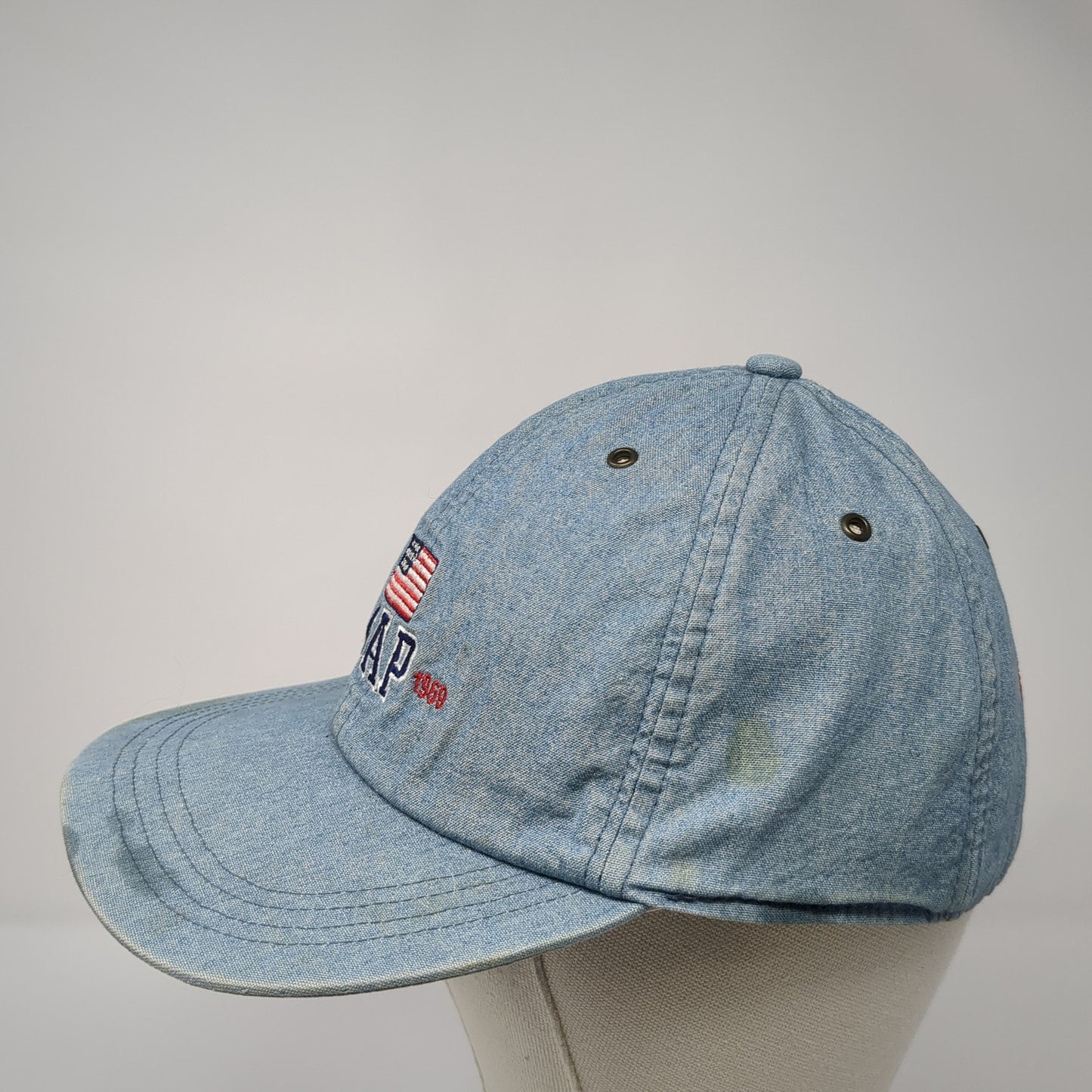 GAP 1969 USA Flag Slideback Hat Blue One Size Adjustable Embroidered