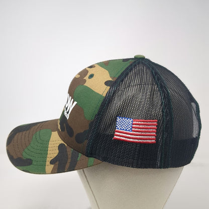 Richardson Trucker Hat Green Camo USA Flag One Size Arrow Logistics Snapback