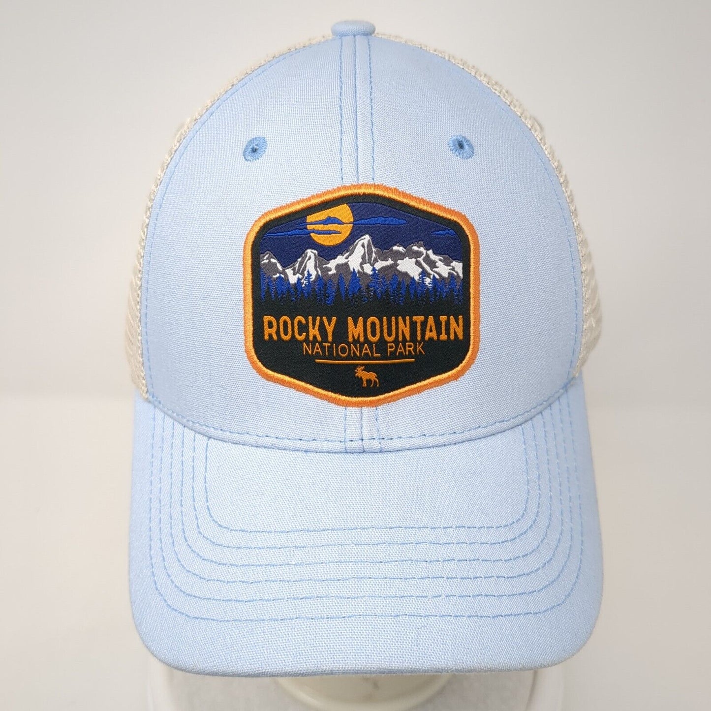 Rocky Mountain National Park Mesh Back Trucker Hat Blue One Size Outdoor
