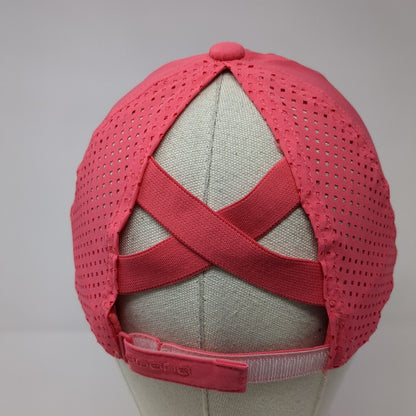 Apana Ponyback Strapback Hat Pink One Size Adjustable Breathable Mesh Blank
