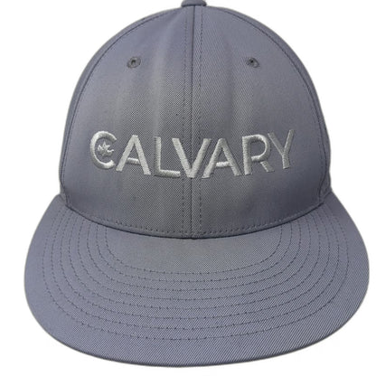 Pacific Headwear Baseball Cap Gray XL Perforated Stretch Fit Calvary Logo hat
