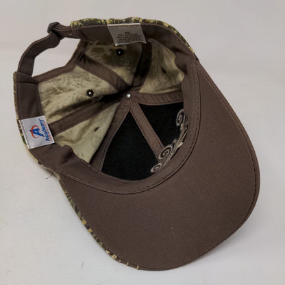 Team Realtree Women's Slideback Hat Brown Camo OSFA Embroidered Logo