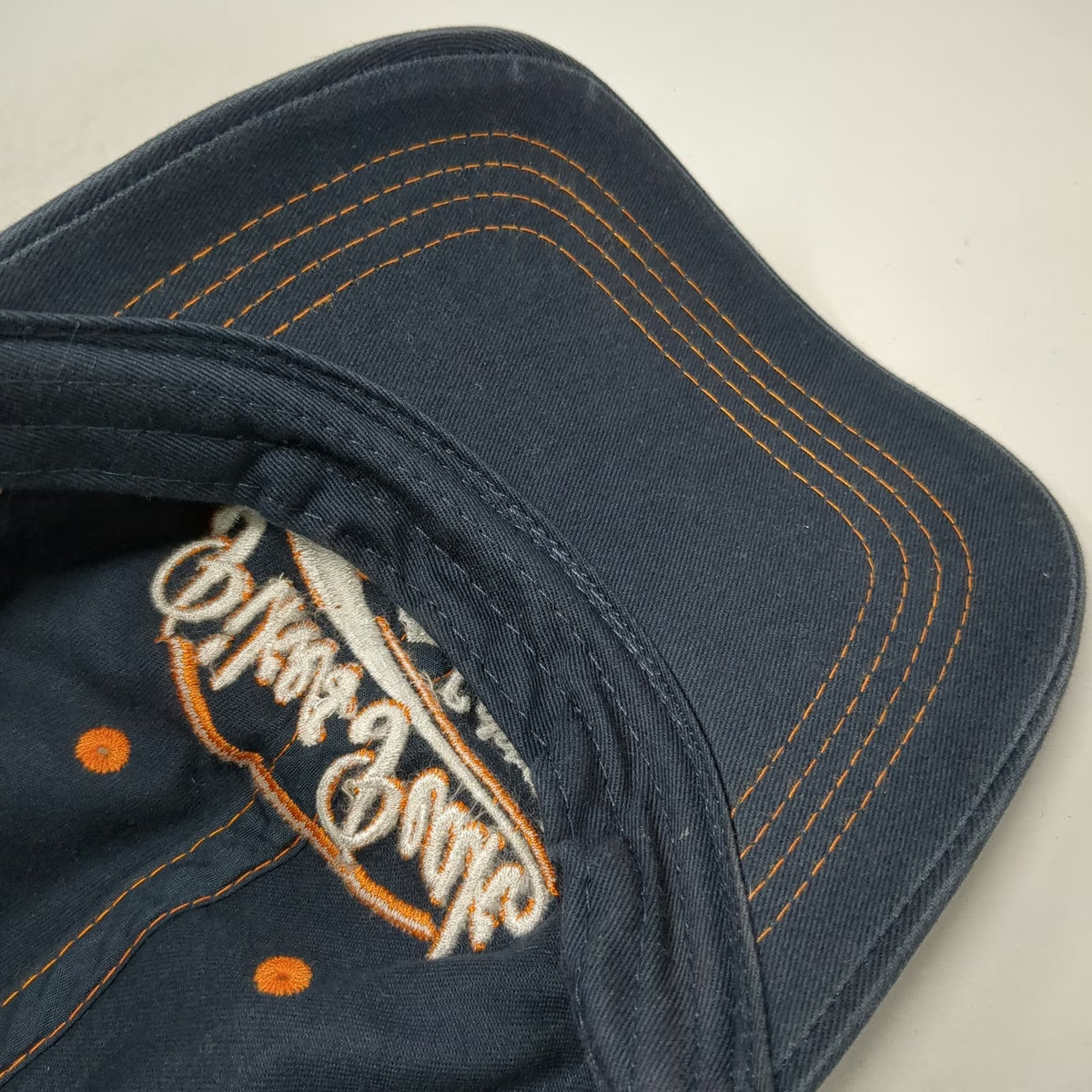 Mountain Baseball Cap Blue OSFM Pikes Peak Colorado Hat Orange Contrast Stitch