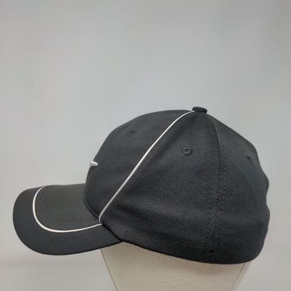 Nike Golf Fitted Hat Black S/M Embroidered Swoosh Vented Holes 6 Panel