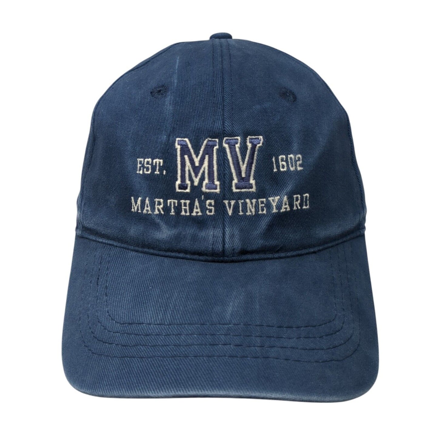MV Est. 1602 Martha's Vineyard Fitted Baseball Cap Blue OS Adjustable Lakershirt