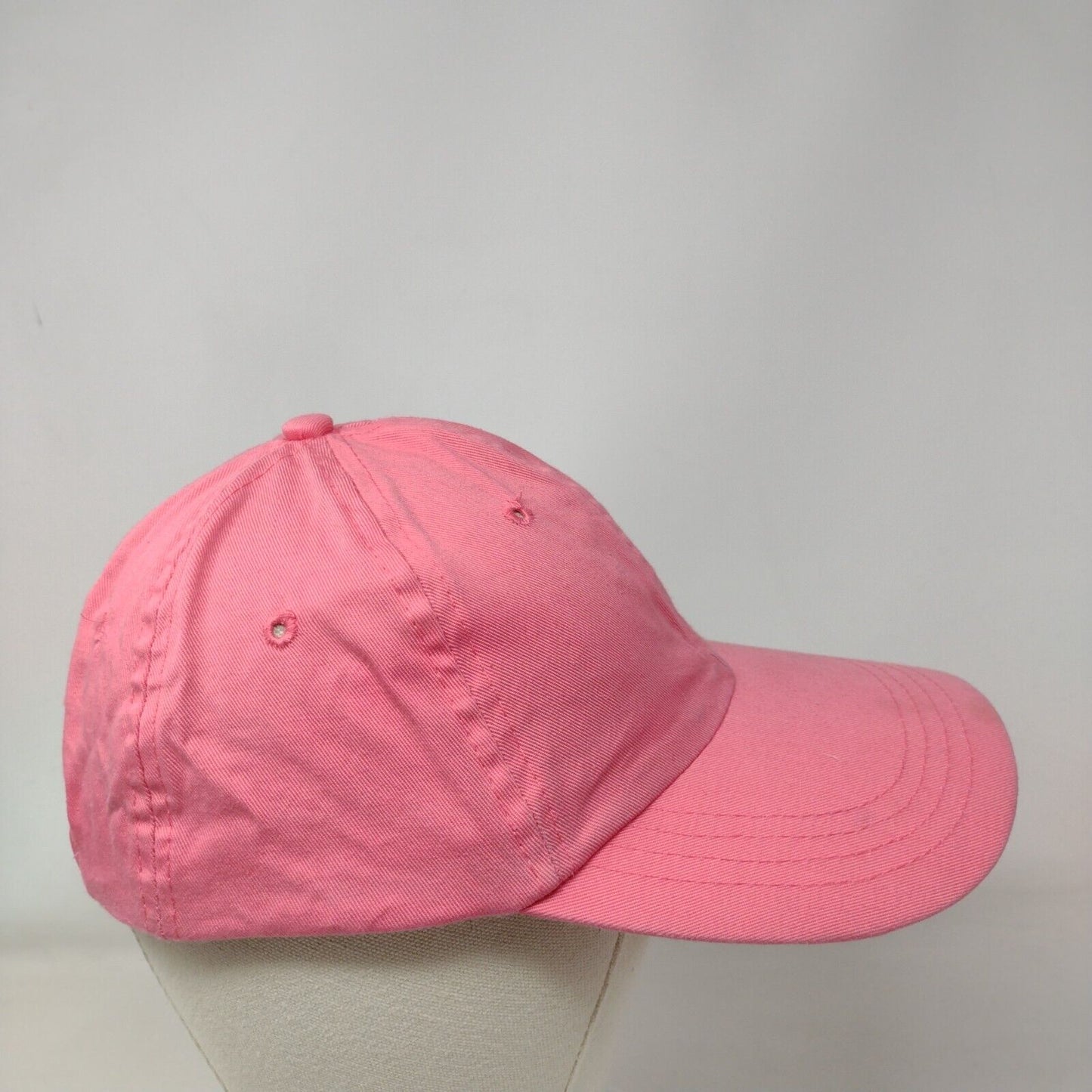 Unbranded Ladies Strapback Hat Pink OSFA Adjustable Vented Holes 6 Panel Blank
