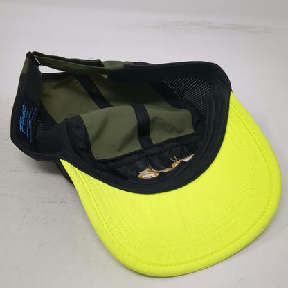 Float 5 Panel Hat Green Black Yellow OS Strapback Flat Brim Nylon FI2F8 Outdoor