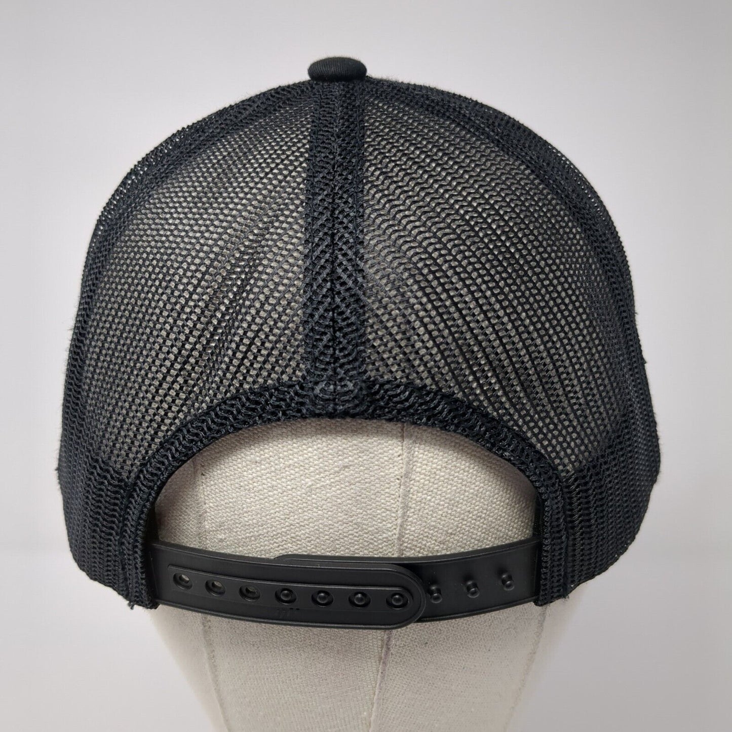 ER Snapback Trucker Hat Black One Size Adjustable Mesh Back Classics Yupoong