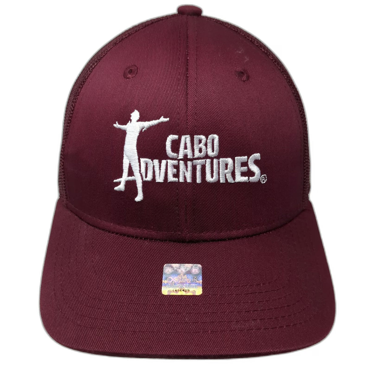 Explosion Caps Trucker Hat Red One Size Cabo Adventures Mesh Snapback Tour Logo